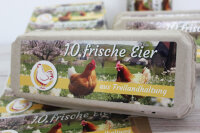 1500 Etiketten f&uuml;r 10er Eierschachteln mit Freilandhaltung Motiv