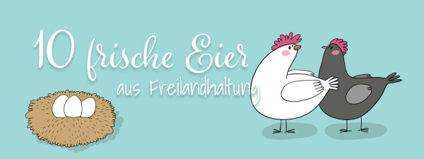 1500 Etiketten f&uuml;r 10er Eierschachteln mit Freilandhaltung Motiv